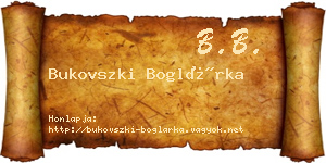 Bukovszki Boglárka névjegykártya