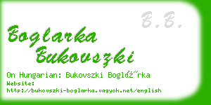 boglarka bukovszki business card